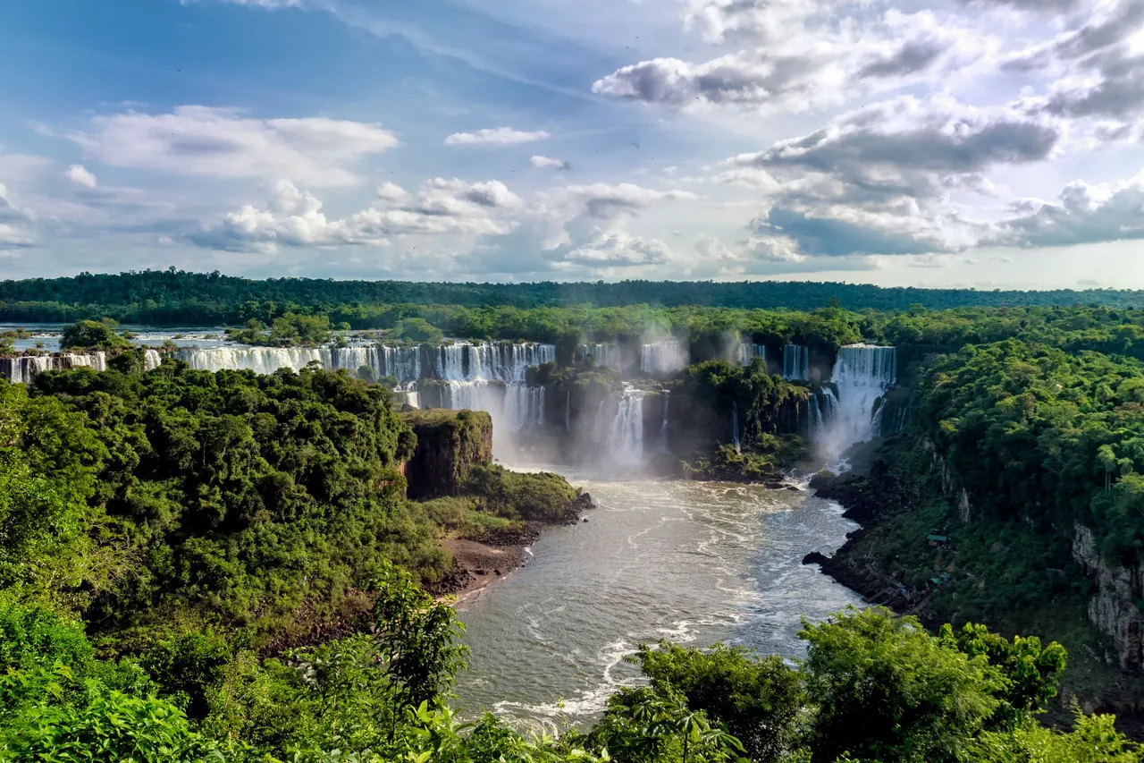 Iguaçufallen och floden från ovan.